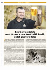 Dobré pivo a čistota musí jít roku v ruce, tvrdí Luděk Reichl, sládek pivovaru Holba