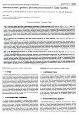 Motivace účasti na pivních a pivovarských slavnostech v České republice - Kvasný průmysl č. 10-11, 2015.